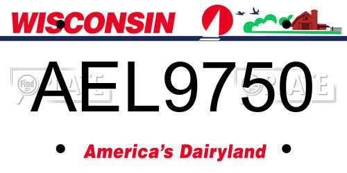AEL9750 Wisconsin License Plate