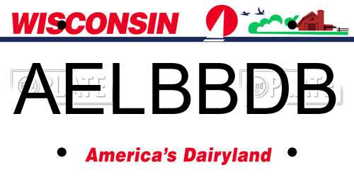 AELBBDB Wisconsin License Plate