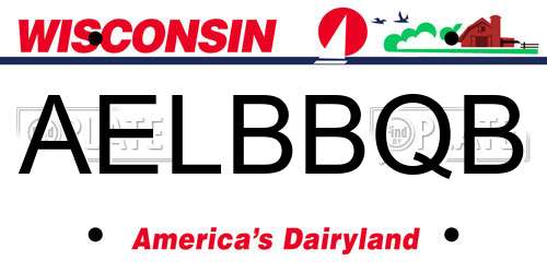 AELBBQB Wisconsin License Plate