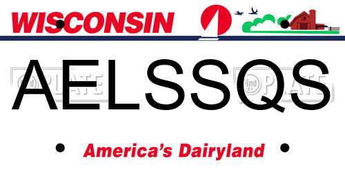 AELSSQS Wisconsin License Plate