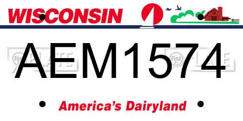 AEM1574 Wisconsin License Plate