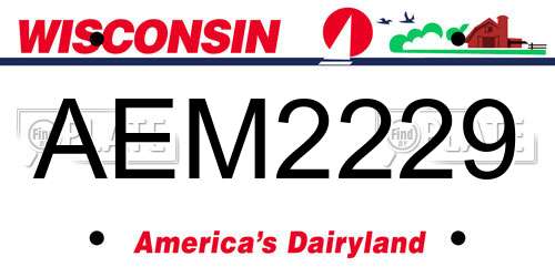 AEM2229 Wisconsin License Plate