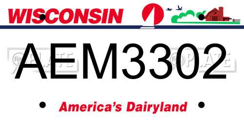 AEM3302 Wisconsin License Plate