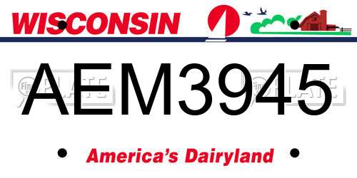 AEM3945 Wisconsin License Plate