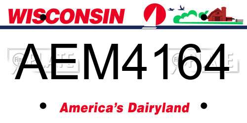 AEM4164 Wisconsin License Plate