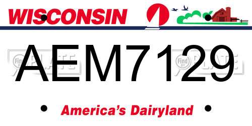 AEM7129 Wisconsin License Plate