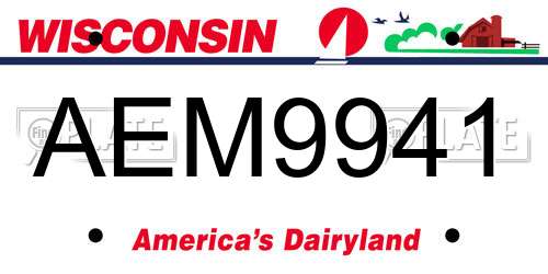 AEM9941 Wisconsin License Plate