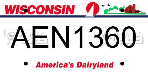 AEN1360 Wisconsin License Plate