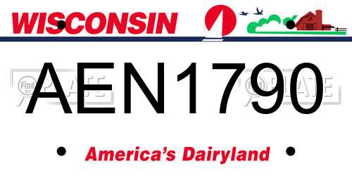 AEN1790 Wisconsin License Plate