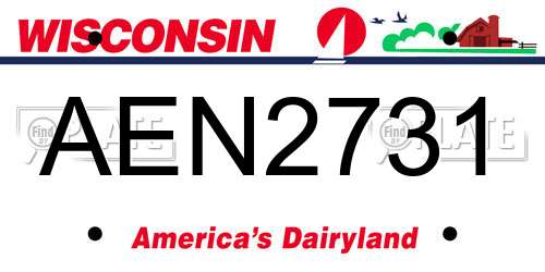 AEN2731 Wisconsin License Plate