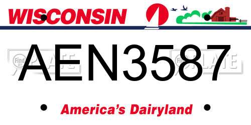 AEN3587 Wisconsin License Plate