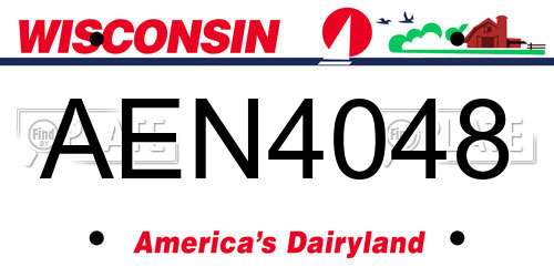 AEN4048 Wisconsin License Plate