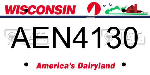 AEN4130 Wisconsin License Plate