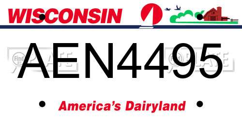 AEN4495 Wisconsin License Plate