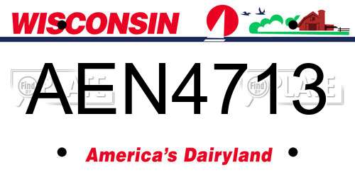 AEN4713 Wisconsin License Plate