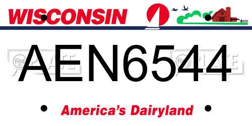 AEN6544 Wisconsin License Plate