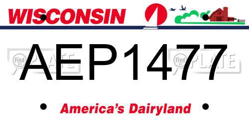 AEP1477 Wisconsin License Plate