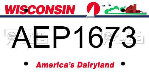 AEP1673 Wisconsin License Plate