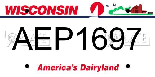 AEP1697 Wisconsin License Plate