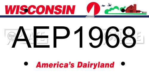 AEP1968 Wisconsin License Plate