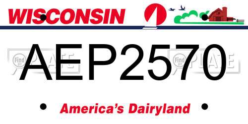 AEP2570 Wisconsin License Plate