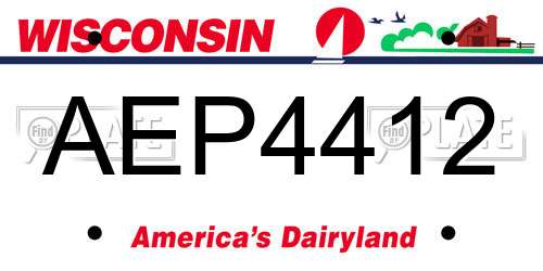 AEP4412 Wisconsin License Plate
