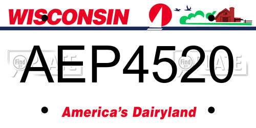 AEP4520 Wisconsin License Plate