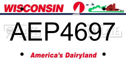 AEP4697 Wisconsin License Plate