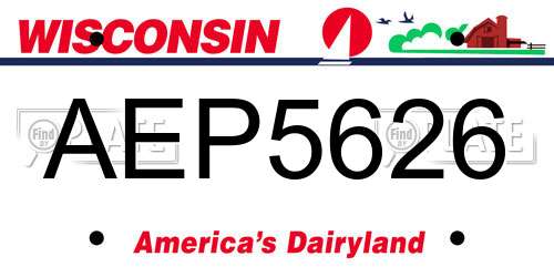 AEP5626 Wisconsin License Plate