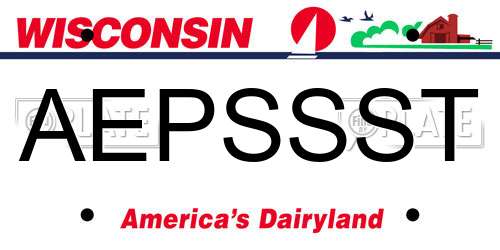 AEPSSST Wisconsin License Plate