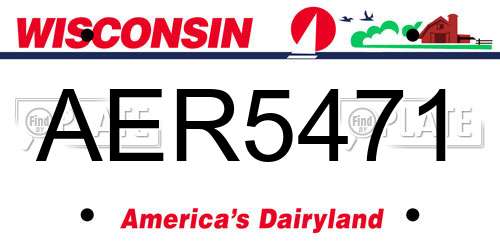AER5471 Wisconsin License Plate