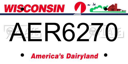 AER6270 Wisconsin License Plate