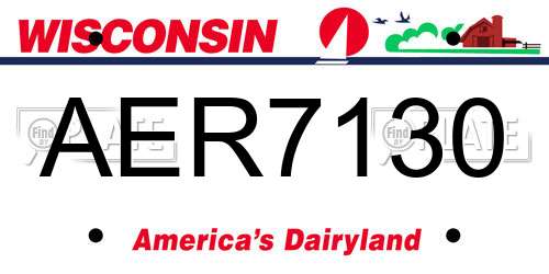 AER7130 Wisconsin License Plate