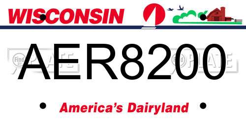 AER8200 Wisconsin License Plate