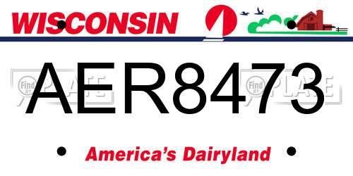 AER8473 Wisconsin License Plate