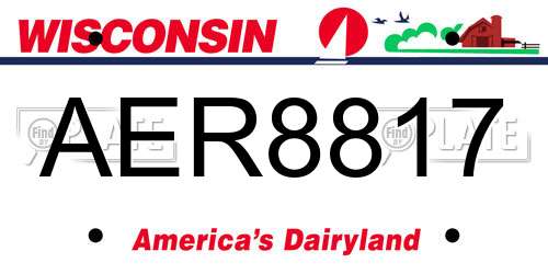 AER8817 Wisconsin License Plate