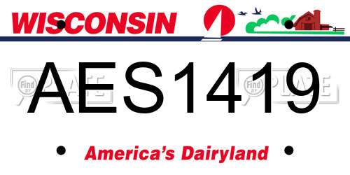 AES1419 Wisconsin License Plate