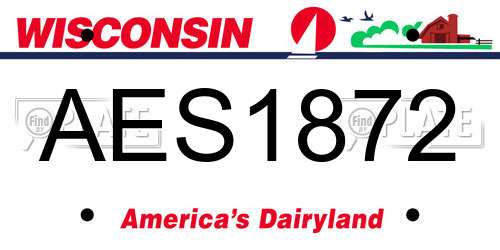 AES1872 Wisconsin License Plate