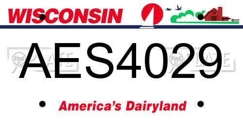 AES4029 Wisconsin License Plate