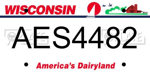 AES4482 Wisconsin License Plate