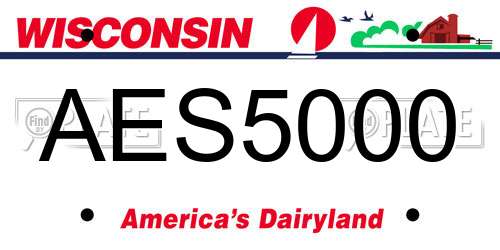 AES5000 Wisconsin License Plate