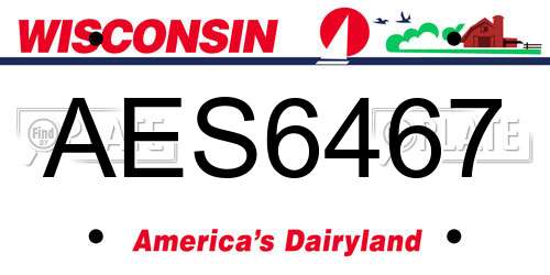 AES6467 Wisconsin License Plate