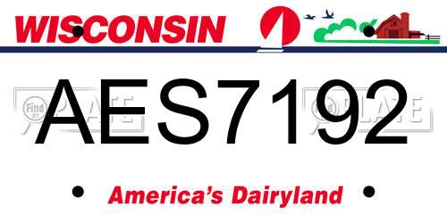 AES7192 Wisconsin License Plate