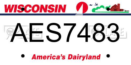 AES7483 Wisconsin License Plate