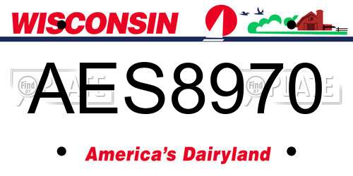 AES8970 Wisconsin License Plate