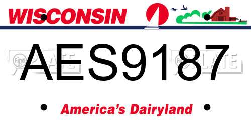 AES9187 Wisconsin License Plate