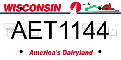 AET1144 Wisconsin License Plate