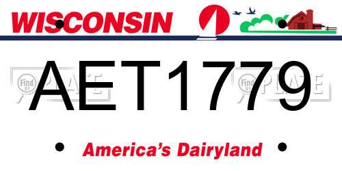 AET1779 Wisconsin License Plate