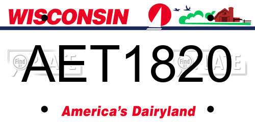 AET1820 Wisconsin License Plate