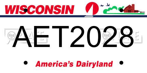 AET2028 Wisconsin License Plate